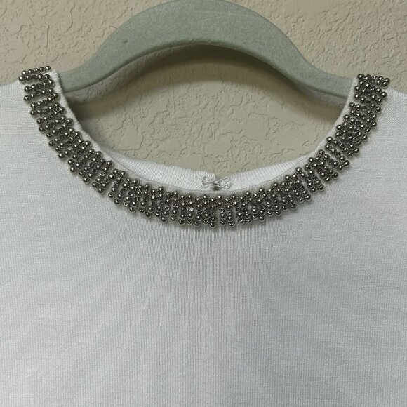NWOT Zara Beaded Neckline Knit Top Size S - Picture 11 of 13